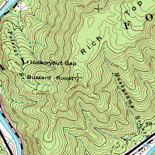 Topographic Map of Buzzard Roost, TN