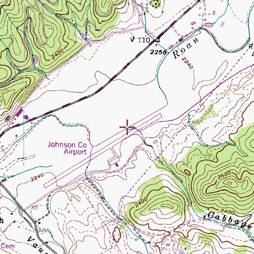 Topographic Map of Cabbage Creek, TN
