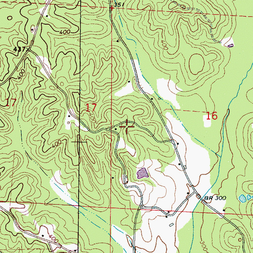 Topographic Map of Hughes Church, AL