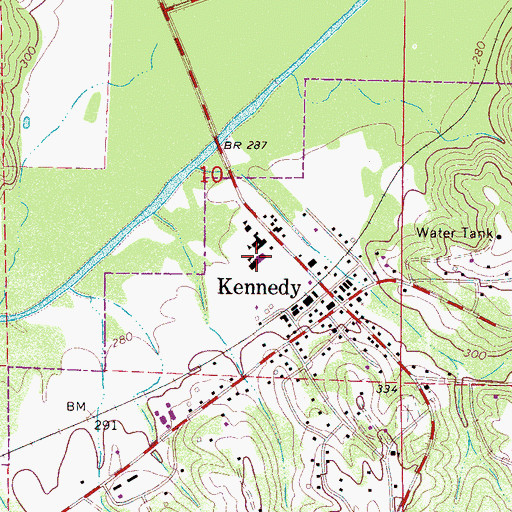 Topographic Map of Kennedy High School, AL