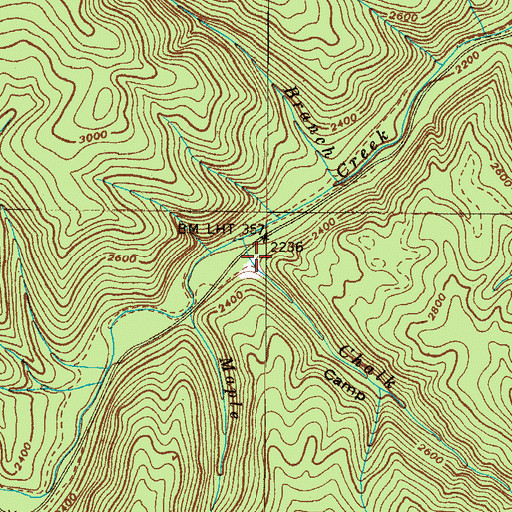 Topographic Map of Camp Hollow, TN