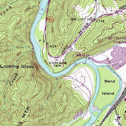 Topographic Map of Canah Hollow, TN