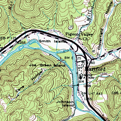 Topographic Map of Cane Hollow, TN