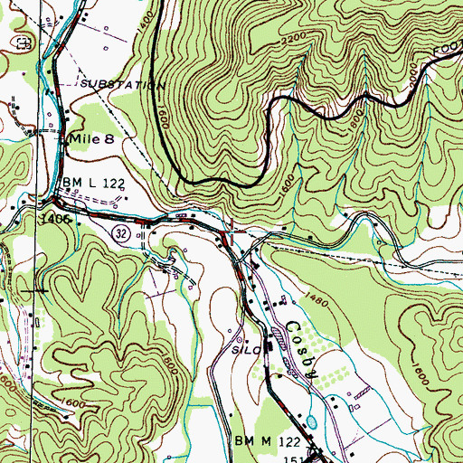 Topographic Map of Caney Creek, TN