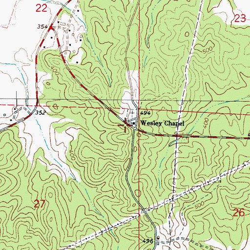 Topographic Map of Lost Creek (historical), AL