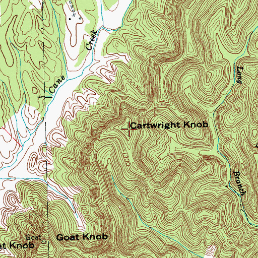 Topographic Map of Cartwright Knob, TN