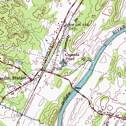 Topographic Map of Cassada Pond, TN