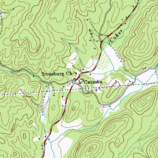 Topographic Map of Cataska, TN