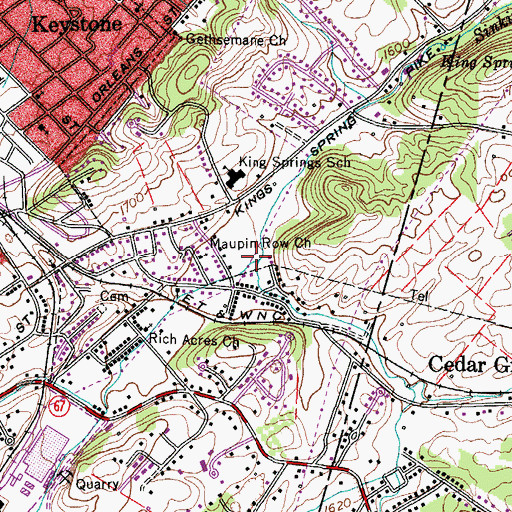 Topographic Map of Catbird Creek, TN
