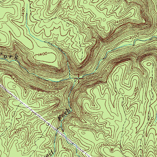Topographic Map of Cecil Fork, TN