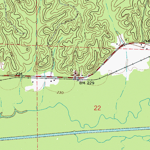 Topographic Map of Melborne, AL