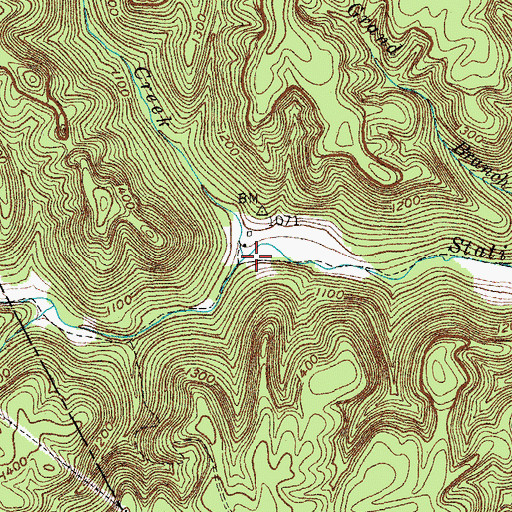 Topographic Map of Charit Creek, TN