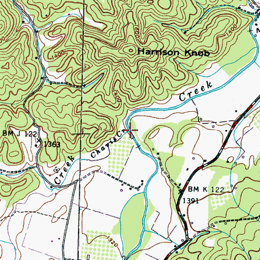 Topographic Map of Chavis Creek, TN