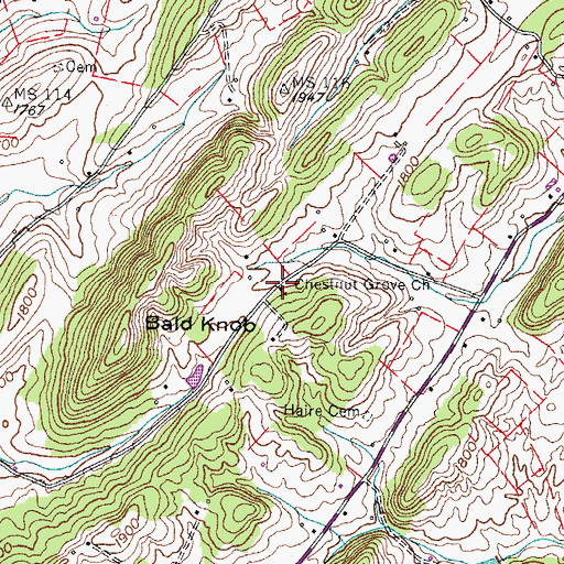 Topographic Map of Chestnut Grove Church, TN