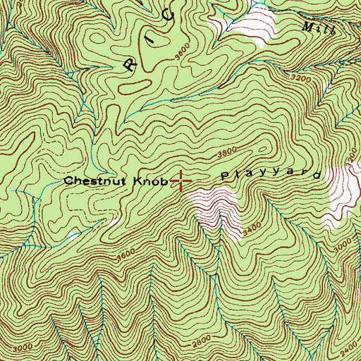 Topographic Map of Chestnut Knob, TN