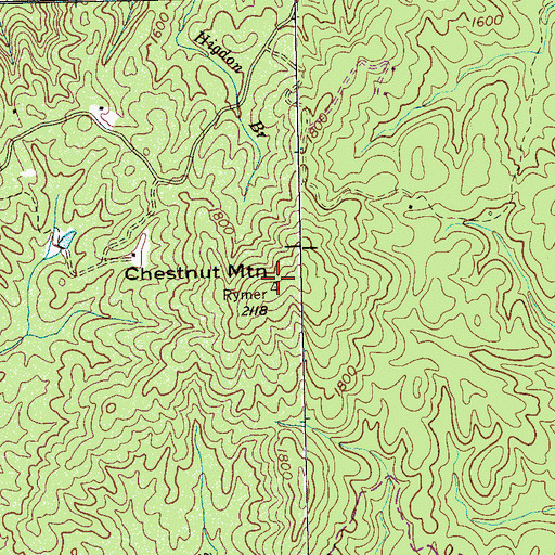 Topographic Map of Chestnut Mountain, TN