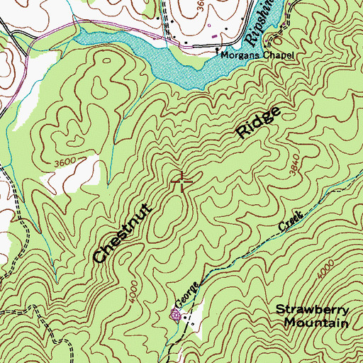Topographic Map of Chestnut Ridge, TN