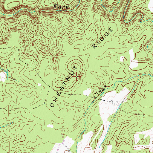 Topographic Map of Chestnut Ridge, TN