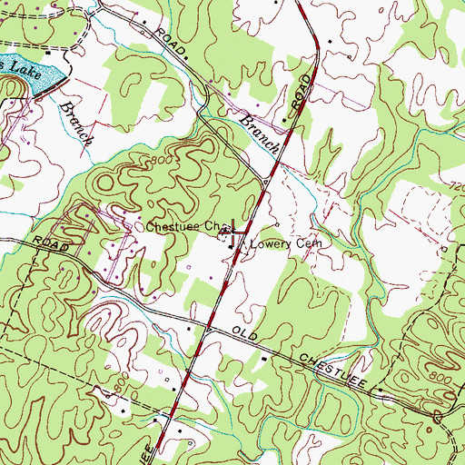 Topographic Map of Chestuee Church, TN