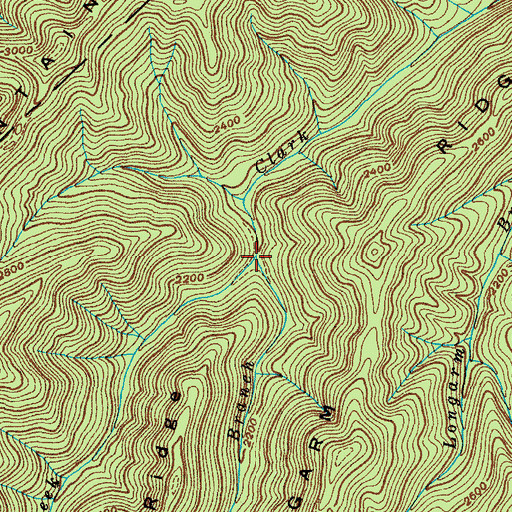 Topographic Map of Chigger Branch, TN