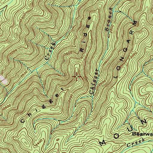Topographic Map of Chigger Ridge, TN