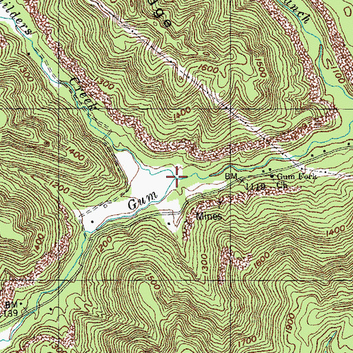 Topographic Map of Childers Creek, TN