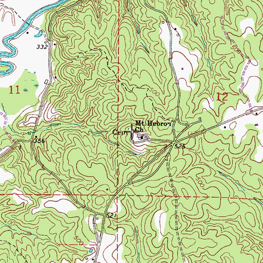 Topographic Map of Mount Hebron Cemetery, AL