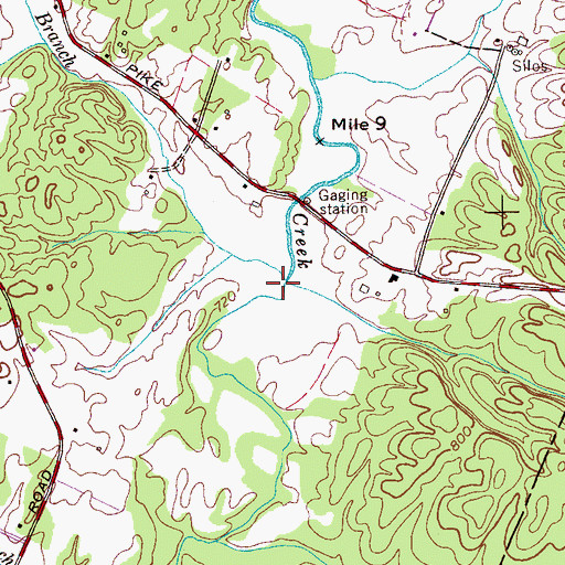 Topographic Map of Climer Branch, TN