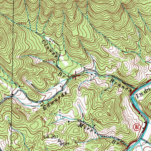 Topographic Map of Clouse Branch, TN