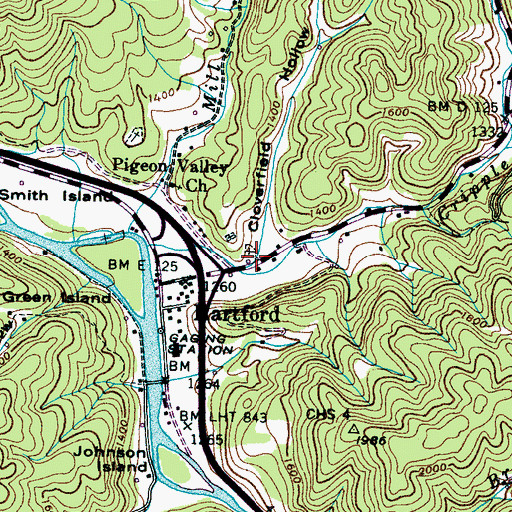 Topographic Map of Cloverfield Hollow, TN