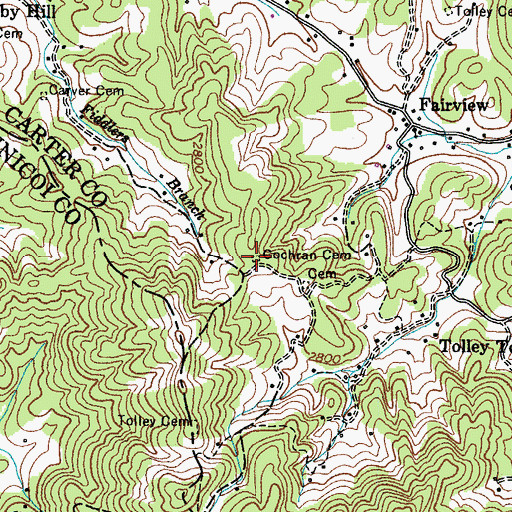 Topographic Map of Cochran Cemetery, TN