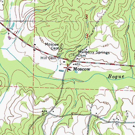 Topographic Map of Mulberry Springs Church, AL