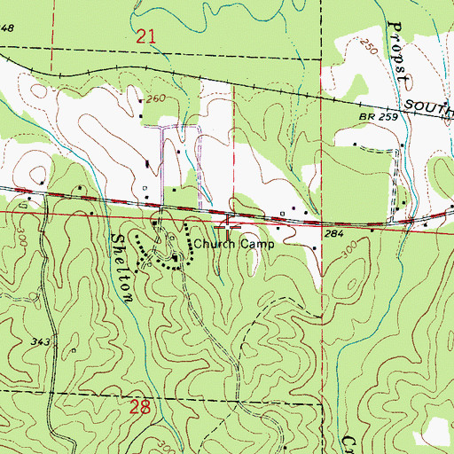 Topographic Map of Nazarene Church, AL