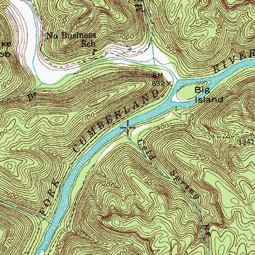 Topographic Map of Cold Spring Branch, TN