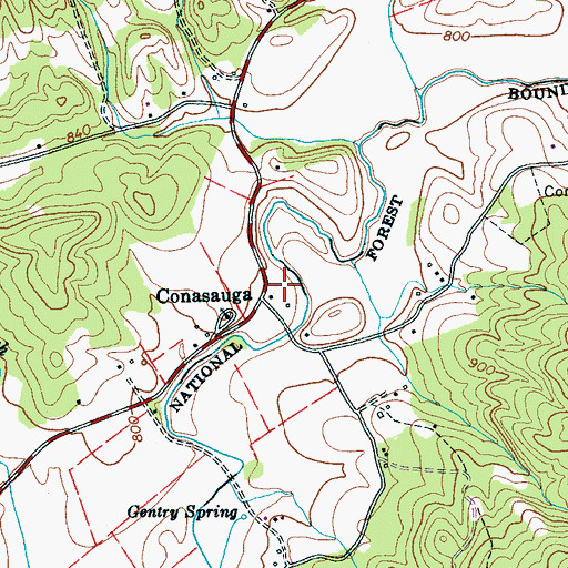 Topographic Map of Conasauga, TN