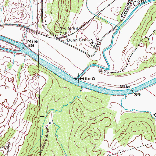 Topographic Map of Conasauga Creek, TN