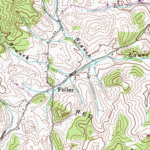 Topographic Map of Corum Branch, TN