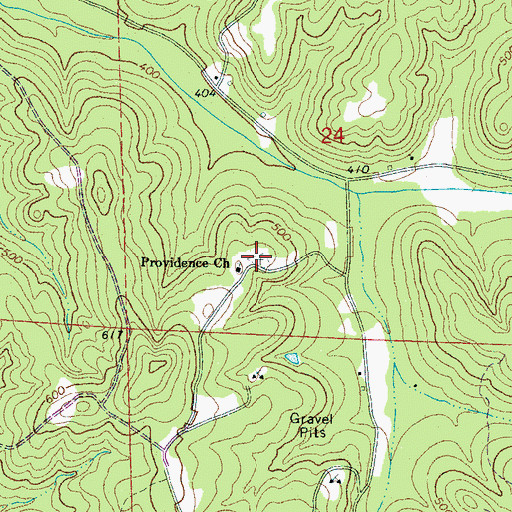 Topographic Map of Providence Cemetery, AL