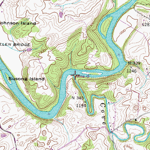 Topographic Map of Cove Creek, TN