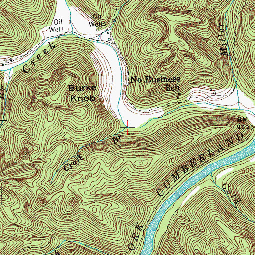 Topographic Map of Craft Branch, TN
