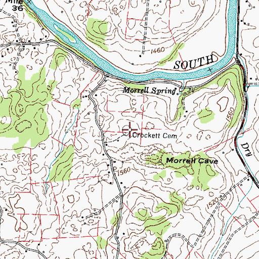 Topographic Map of Crockett Cemetery, TN