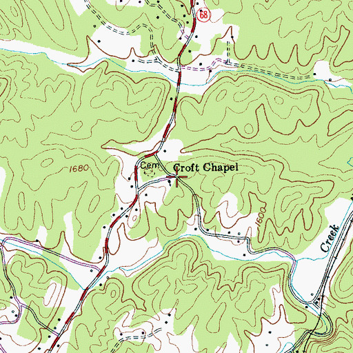 Topographic Map of Croft Chapel, TN