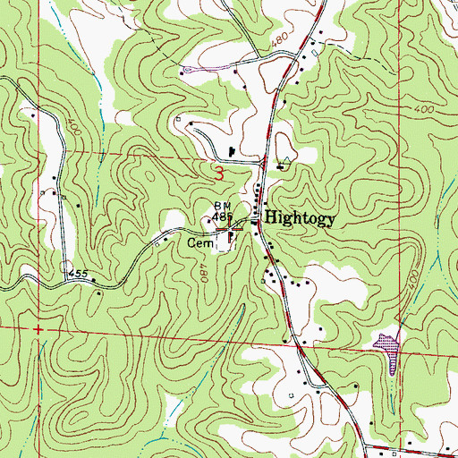 Topographic Map of Shiloh United Methodist Church, AL