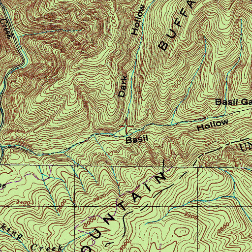 Topographic Map of Dark Hollow, TN