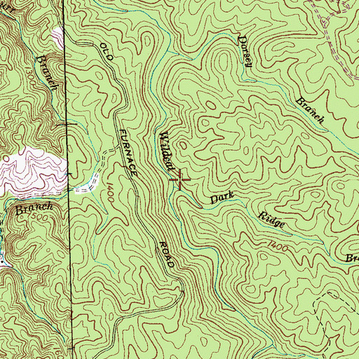 Topographic Map of Dark Ridge Branch, TN