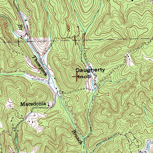 Topographic Map of Daugherty Knob, TN