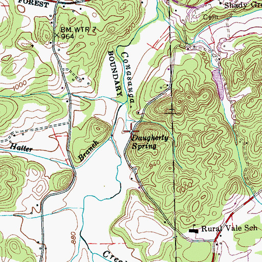 Topographic Map of Daugherty Spring, TN