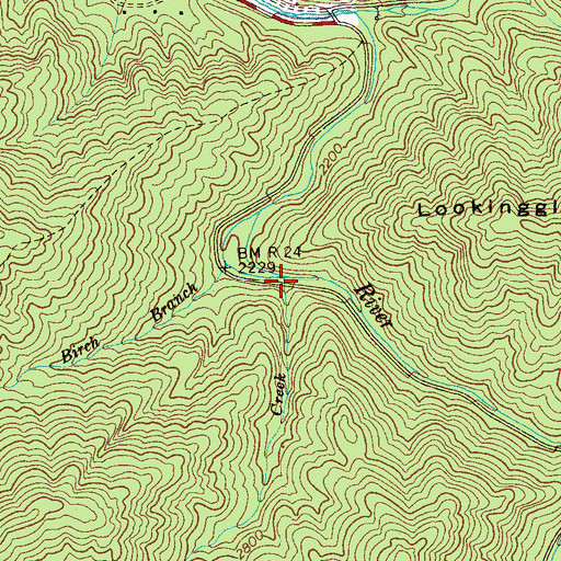 Topographic Map of Davis Creek, TN