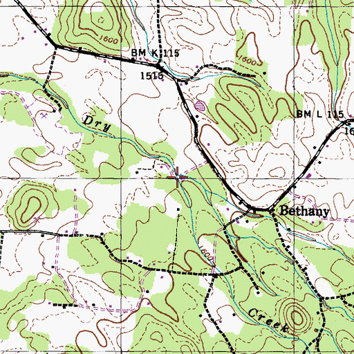 Topographic Map of Davis Creek, TN