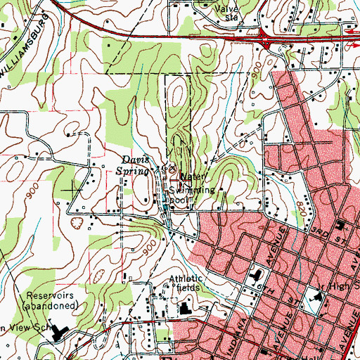 Topographic Map of Davis Spring, TN